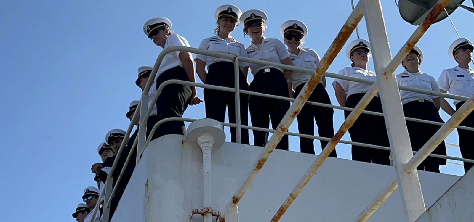 Cadets at the railing
