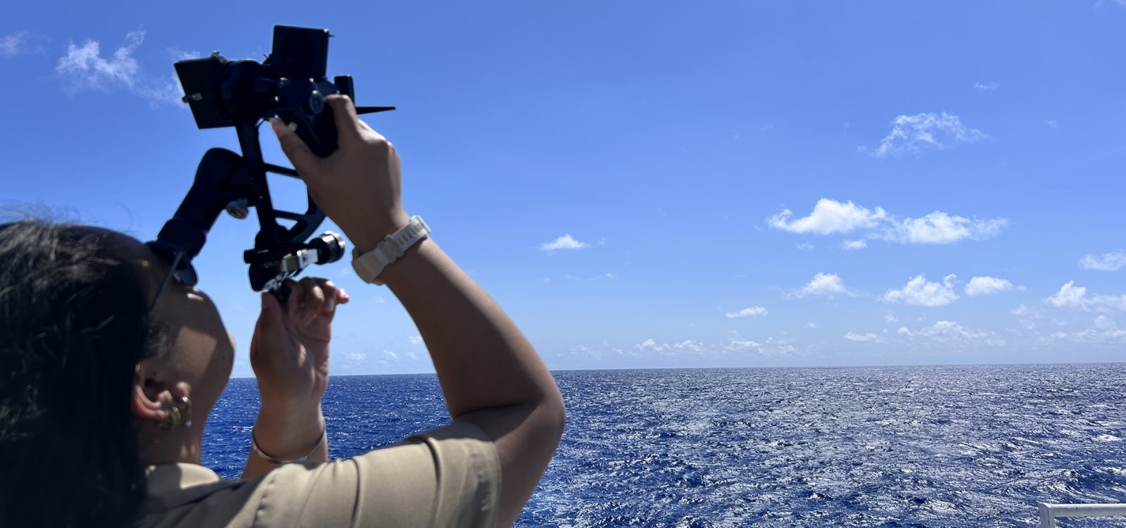A cadet works on celestial navigation