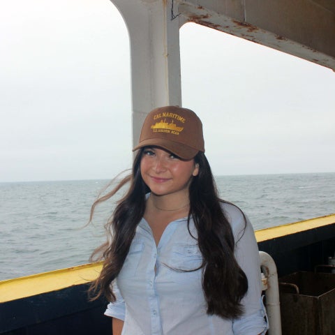Gia Espejo, assistant purser on deck of her first Summer Sea Term.