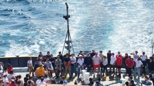 Cadets on a break aboard Training Ship Golden Bear's Summer Sea Term
