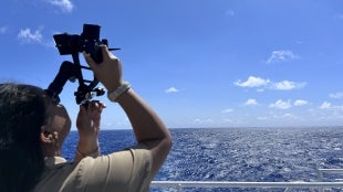 A cadet works on celestial navigation