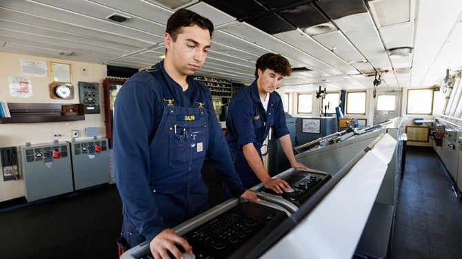 Cadet operating ship